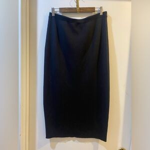 Eileen Fisher Medium Black 100% Wool Long Pencil Skirt